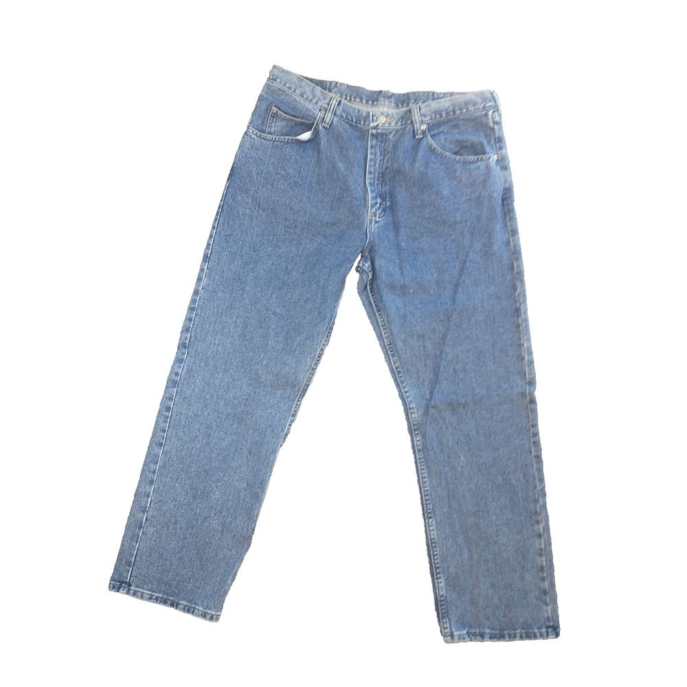 Wrangler Relaxed Fit Jean Mens 36x30 Blue Medium Wash Straight Leg 9T701VR Denim